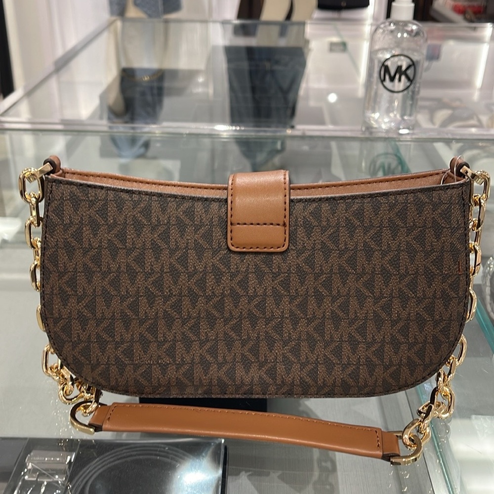 Michael Kors Carmen Small Logo Shoulder Pouchette Bag in Brown
NWT - Picture 11 of 16